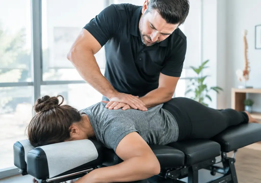 Chiropractic adjustment in progress
