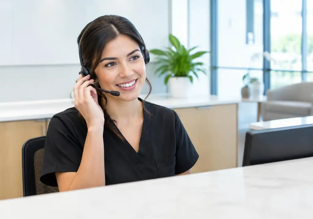 Patient coordinator on the phone